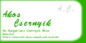 akos csernyik business card